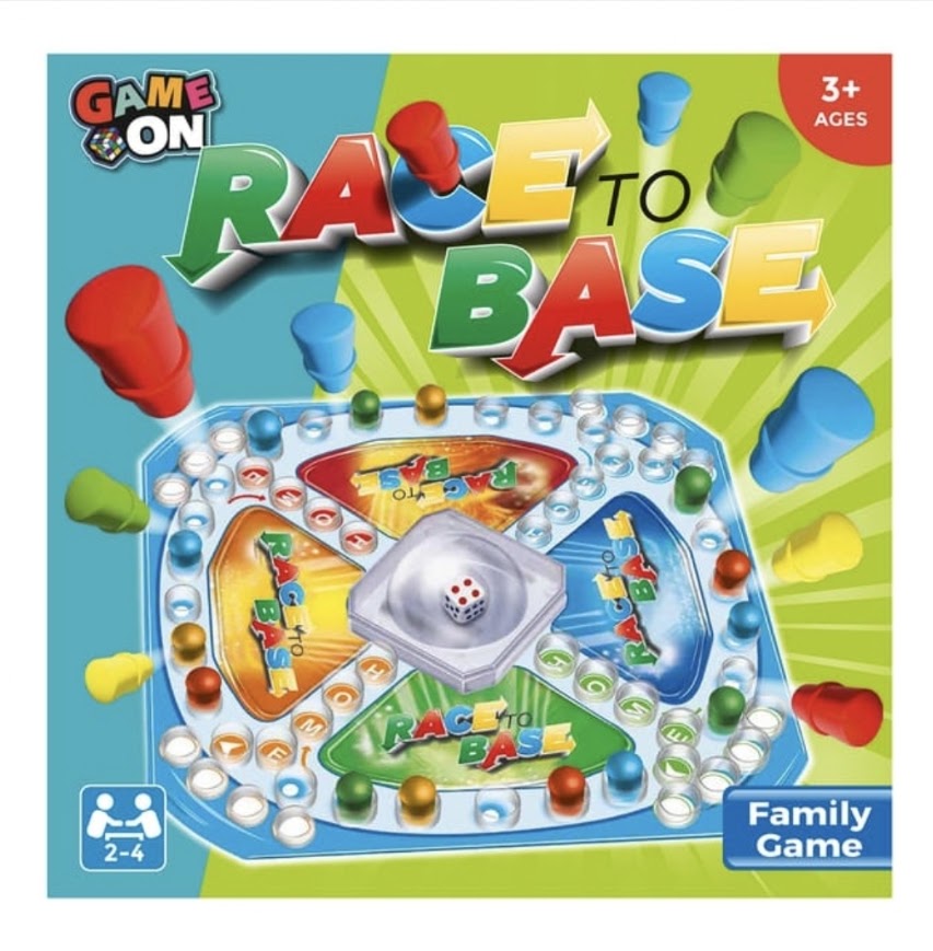 Game On | Race to Base | Family Board Game for 2-4 Players