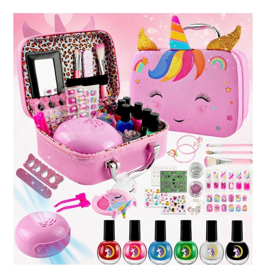 Fashion Make Up Set | Kids Beauty Play Set with Nail Polish, Nail Dryer, File & More