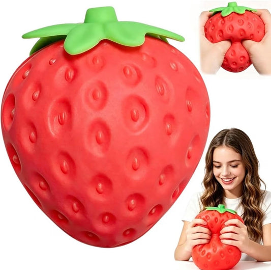 Jumbo Squishy Strawberry | 7 Inch Giant Food Squishy Toy | Stress Relief & Sensory Play