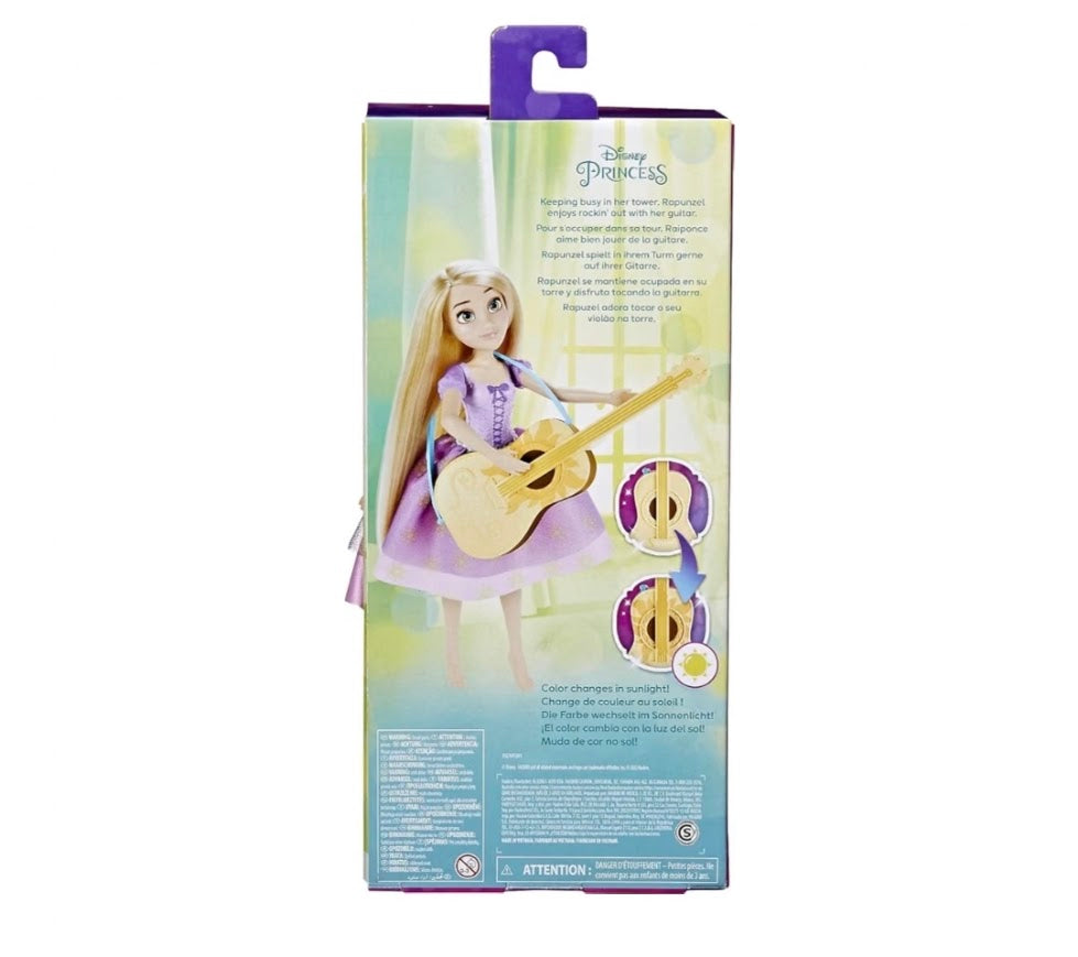Disney Princess Rocking Rapunzel Doll | Colour-Changing Guitar | Magic Sunlight Reveal