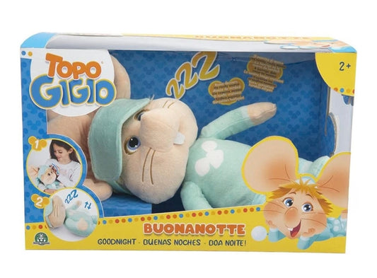 Topo Gigio Snoring Plush Sleep Comforter | Breathing Tummy | Soothing Bedtime Toy for Babies & Toddlers