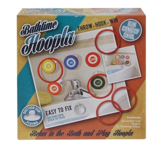 Bathtime Hoopla | 5 Suction Cup Targets & 5 Throwing Hoops | Toddler Bath Game