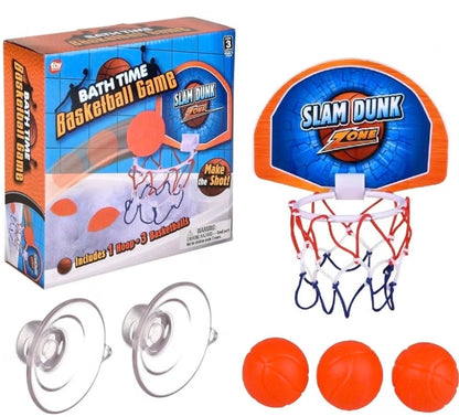 Bath Time Slam Dunk Basketball Game – Suction-Cup Hoop & 3 Balls