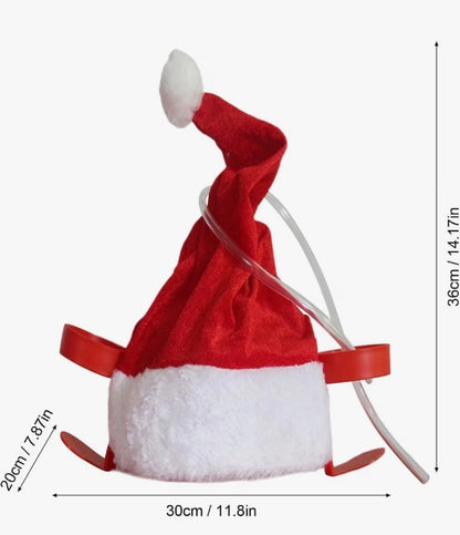 Novelty Santa Drinking Hat – Christmas Party Hat with 2 Drink Holders