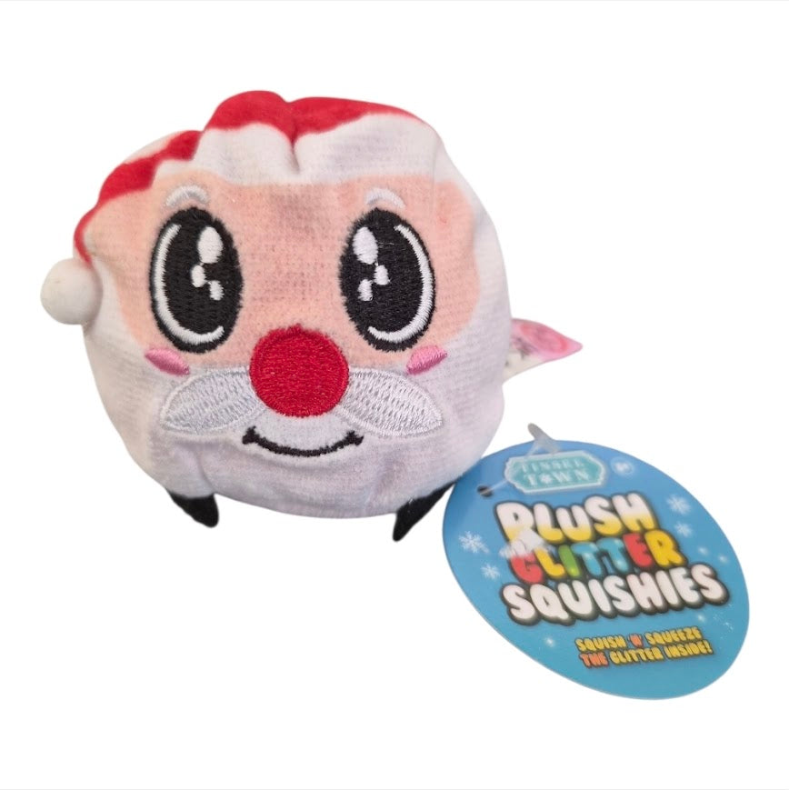 Christmas Plush Glitter Squishy Toy – Santa, Elf, Reindeer or Snowman