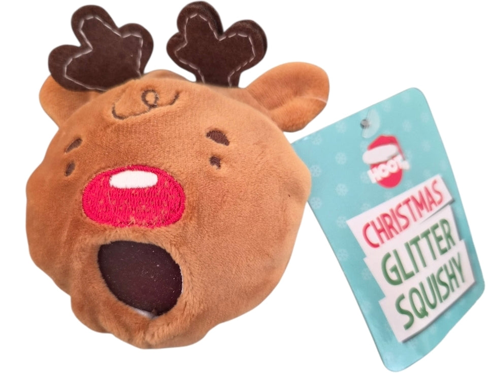 Christmas Plush Glitter Squishy Toy – Santa, Elf, Reindeer or Snowman