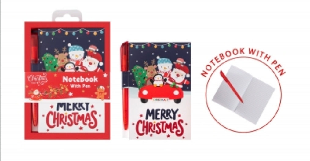 Christmas Notebook & Pen Set – Merry Christmas Festive Stationery