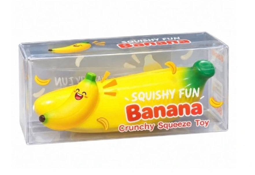 Banana Crunchy Squeeze Toy – Yellow Squishy Fidget