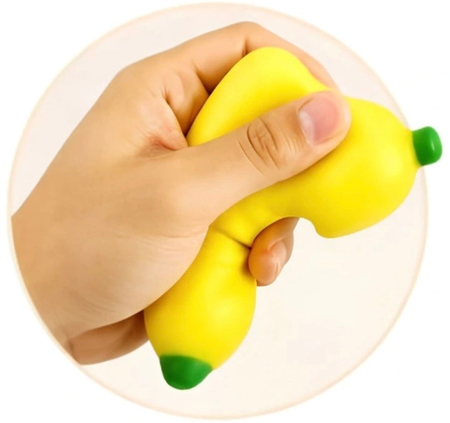 Banana Crunchy Squeeze Toy – Yellow Squishy Fidget