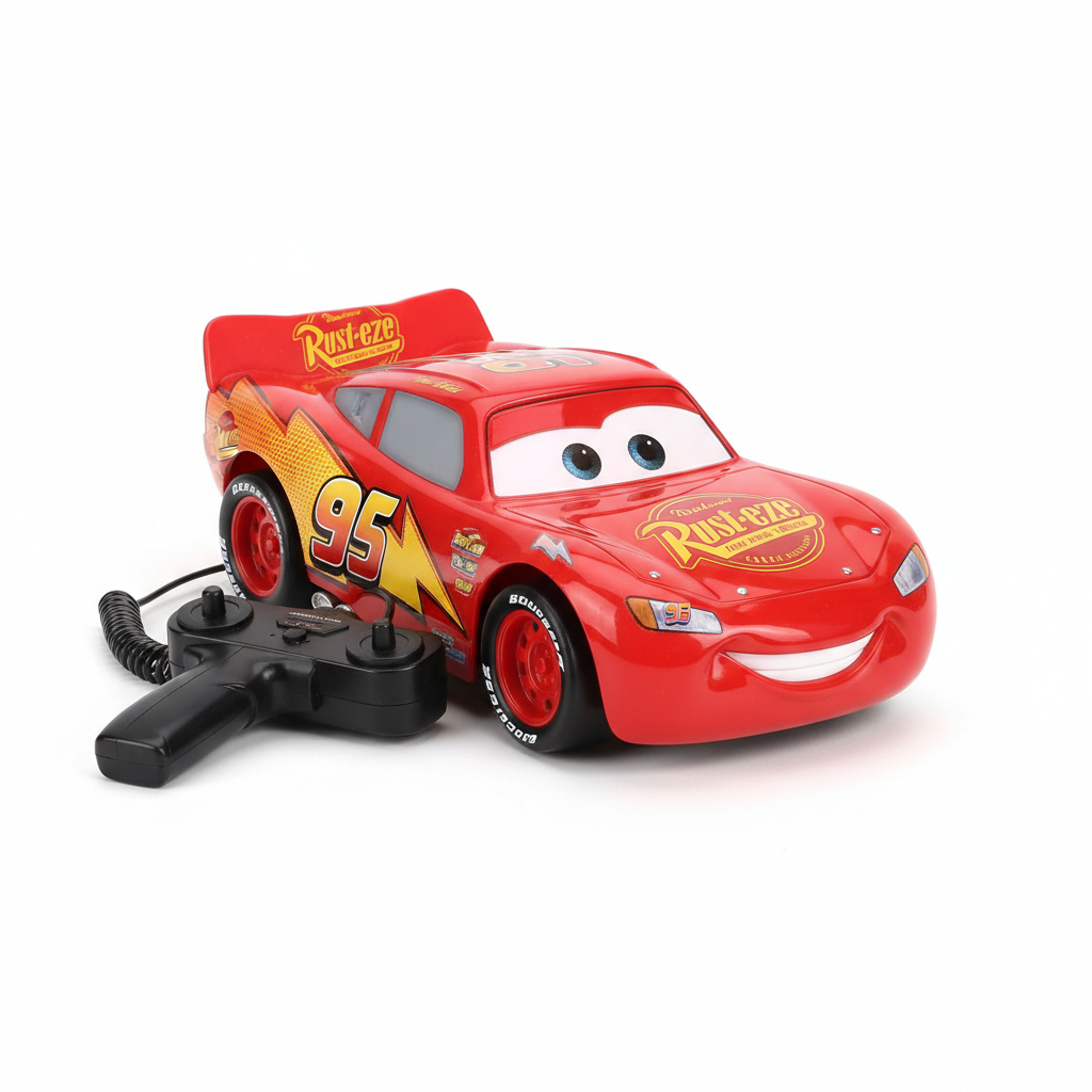 Disney Pixar Cars Remote Control Turbo Racer Lightning McQueen toy car on white background